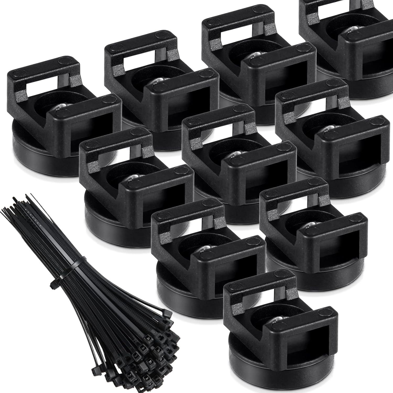 Secure Cable Management: Yookeer Magnetic Zip Tie Holder - 60 Pieces