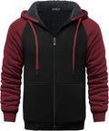 Mens Fleece-Lined Zip Up Hoodie - Warm Thick Winter Jacket