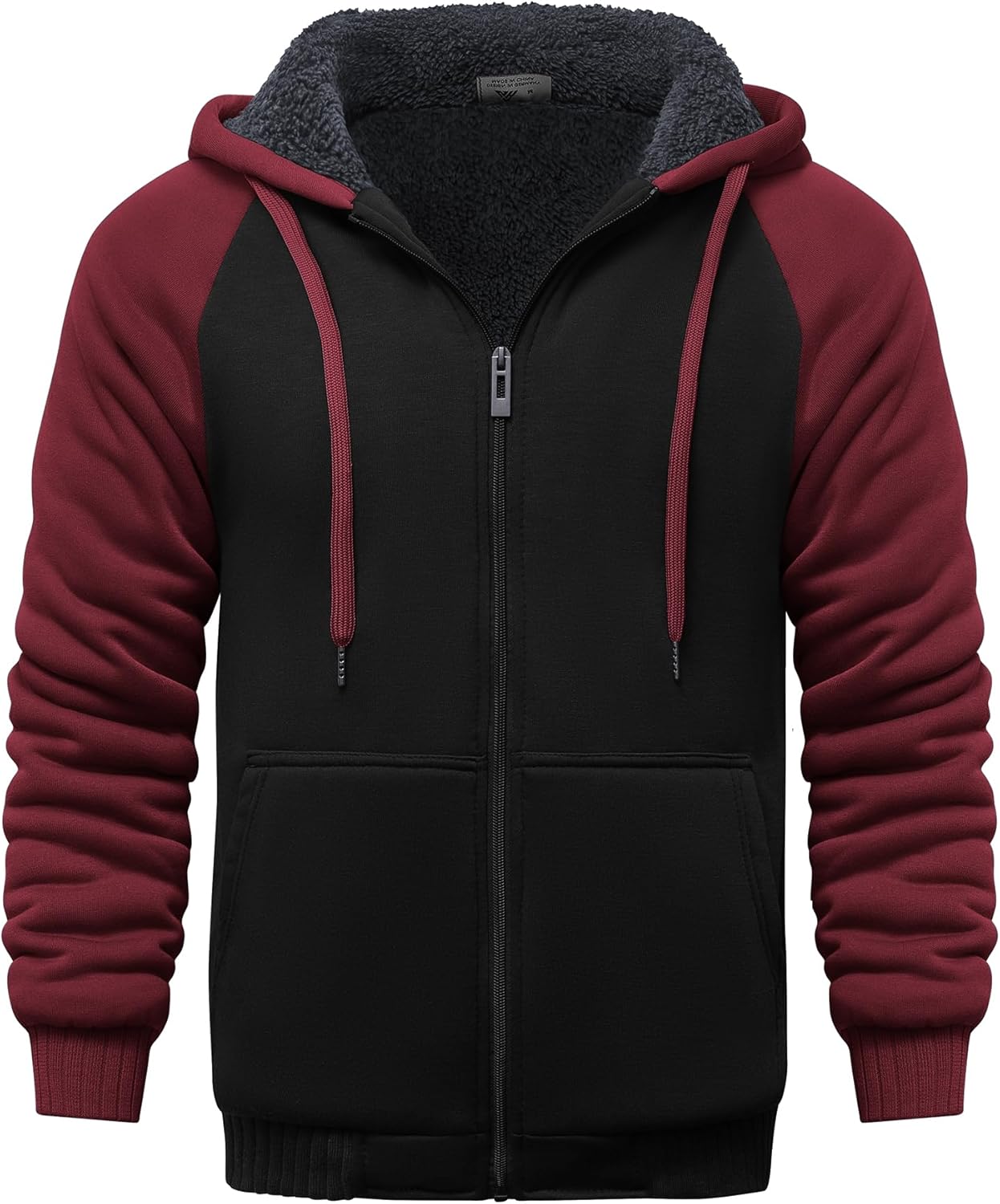 GEEK LIGHTING Mens Fleece-Lined Zip Up Hoodie for Winter Warmth