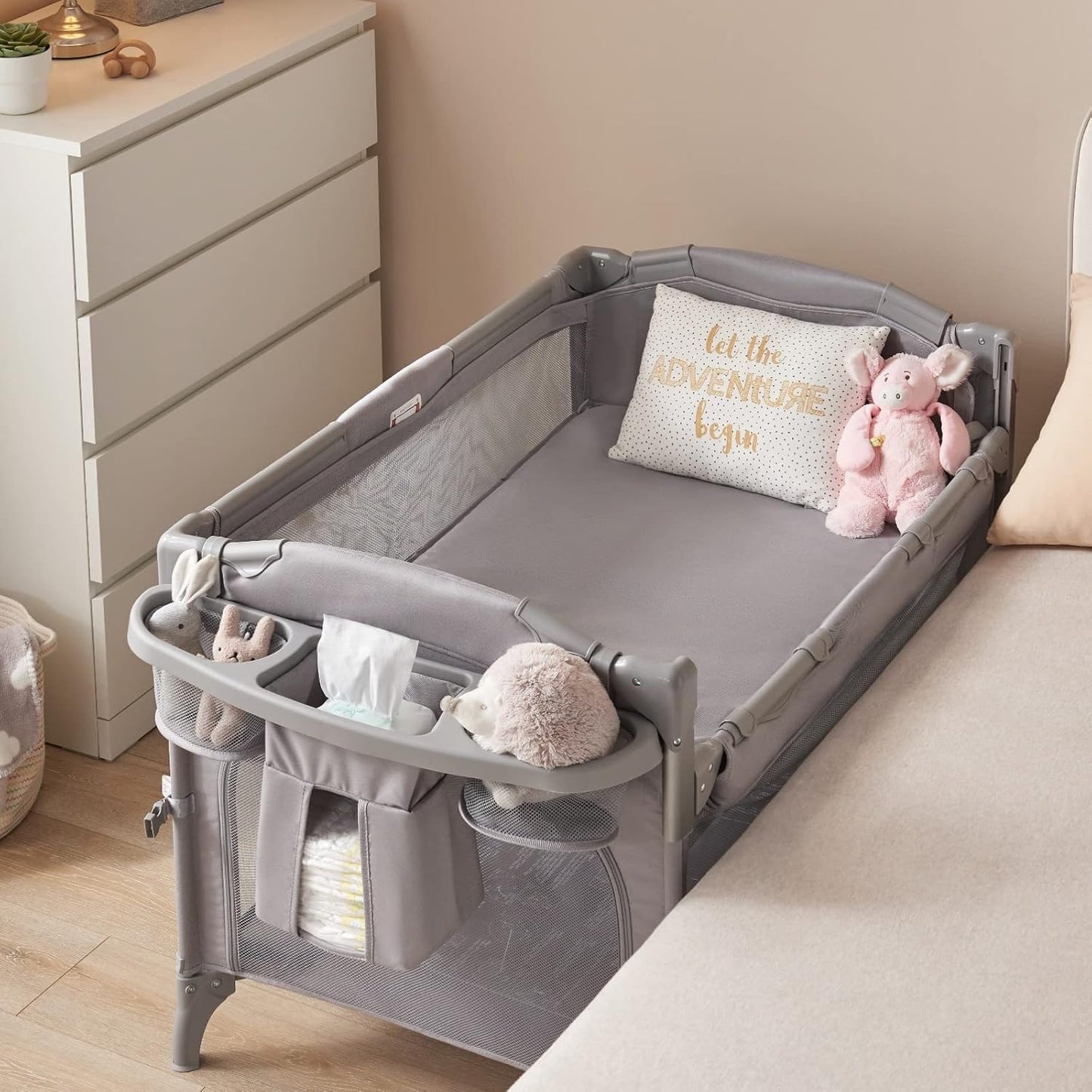 BEKA 4 in 1 Baby Bassinet Bedside Sleeper for Newborns