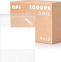 GPI 9in x 12in Clear Plastic Reclosable Zip Bags for Storage