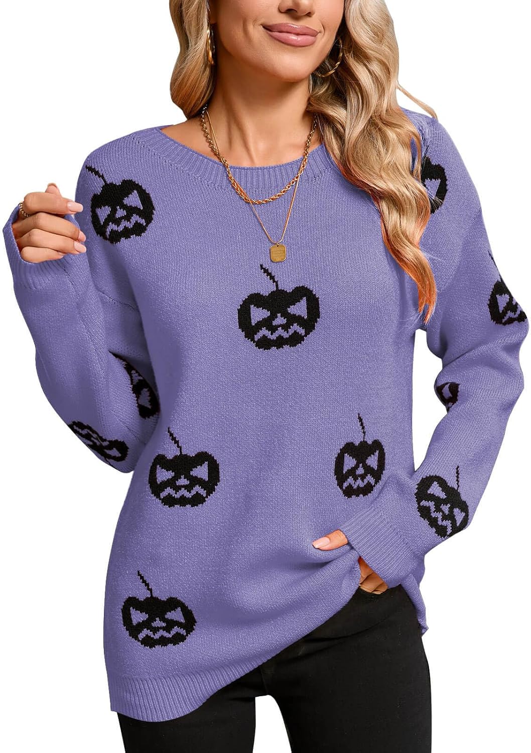 Women's Pullover Sweaters Long Sleeve Crew Neck Cute Multi-Hearts