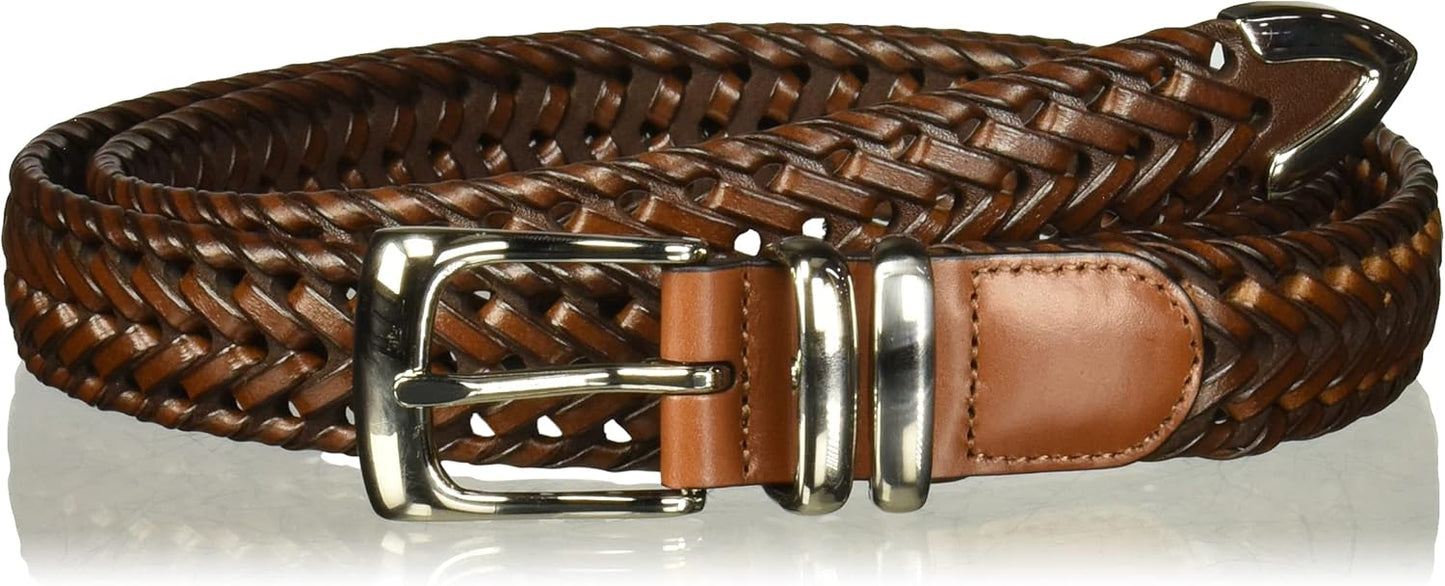 Perry Ellis Men's Portfolio Braided Leather Belt for Style