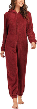 Chouyatou Women's Ultra Comfy Lounge Furry Sherpa Romper Onesie