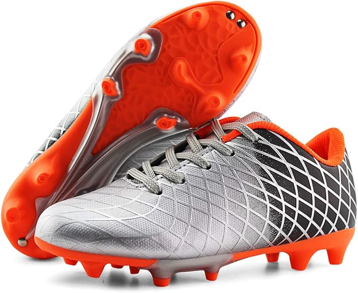 JABASIC Kids Outdoor Soccer Cleats for Firm Ground Play