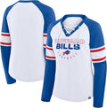 Fanatics NFL Redzone Blitz Package Raglan Lace-Up V-Neck (Style K7MM)