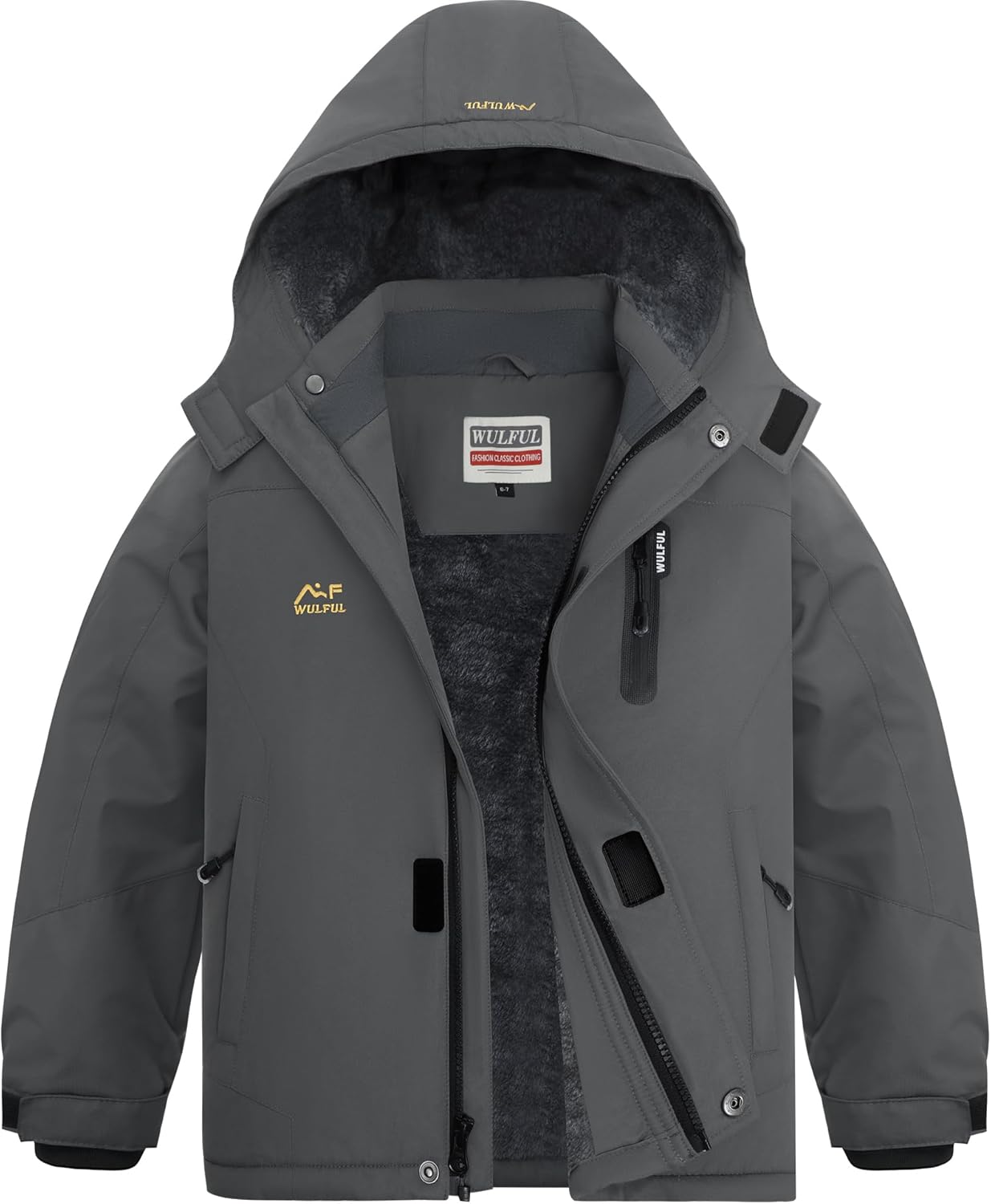 WULFUL Boy's Waterproof Ski Jackets for Cold Weather Fun
