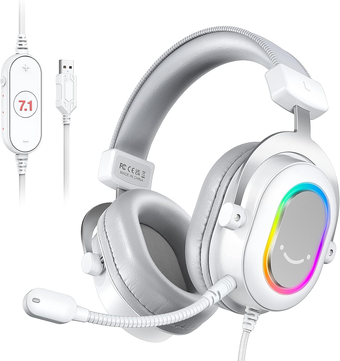 FIFINE USB Gaming Headset with 7.1 Surround Sound and RGB