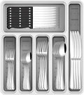 49-Piece Stainless Steel Silverware Set with Organizer for 8