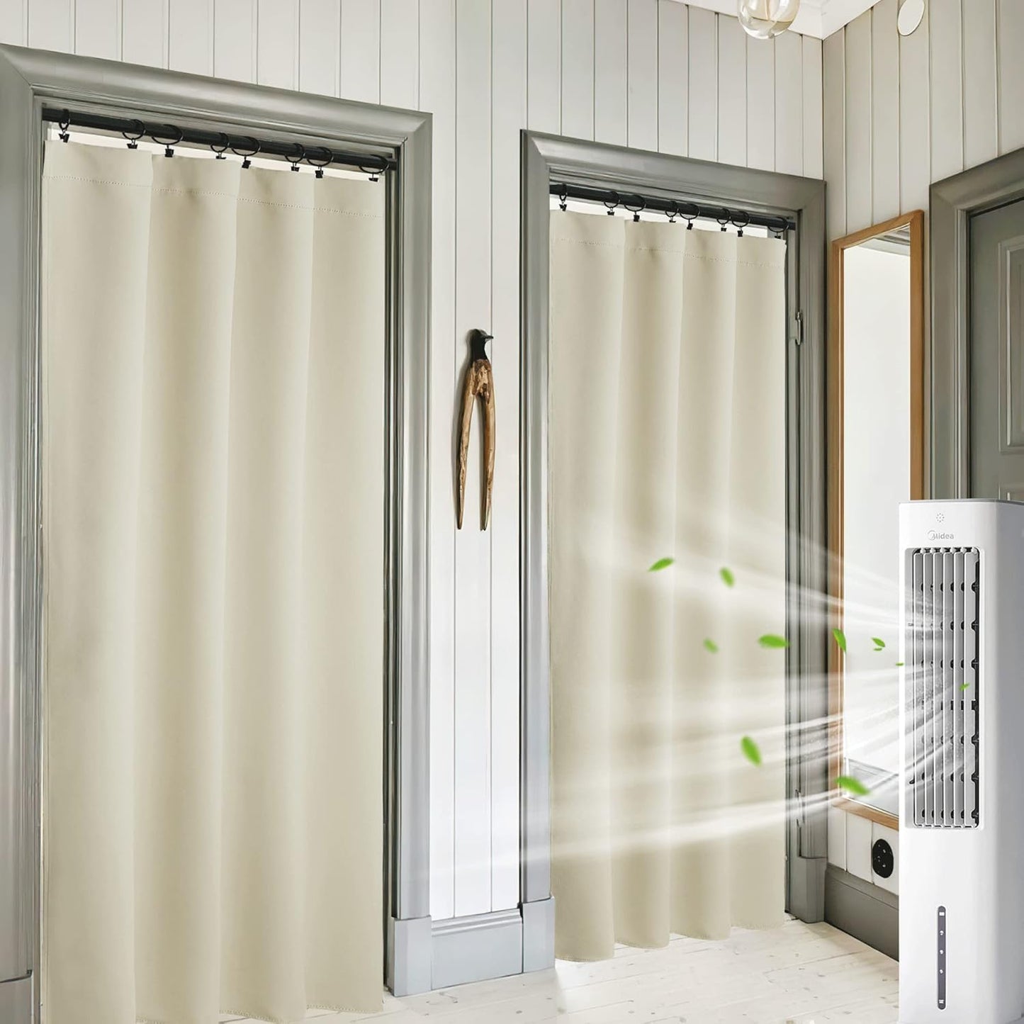 Blackout Privacy Curtains - 84 Inch Long, Beige, 1 Pair