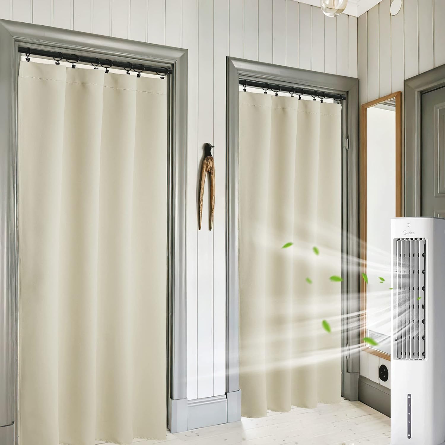 Blackout Privacy Curtains - 84 Inch Long, Beige, 1 Pair