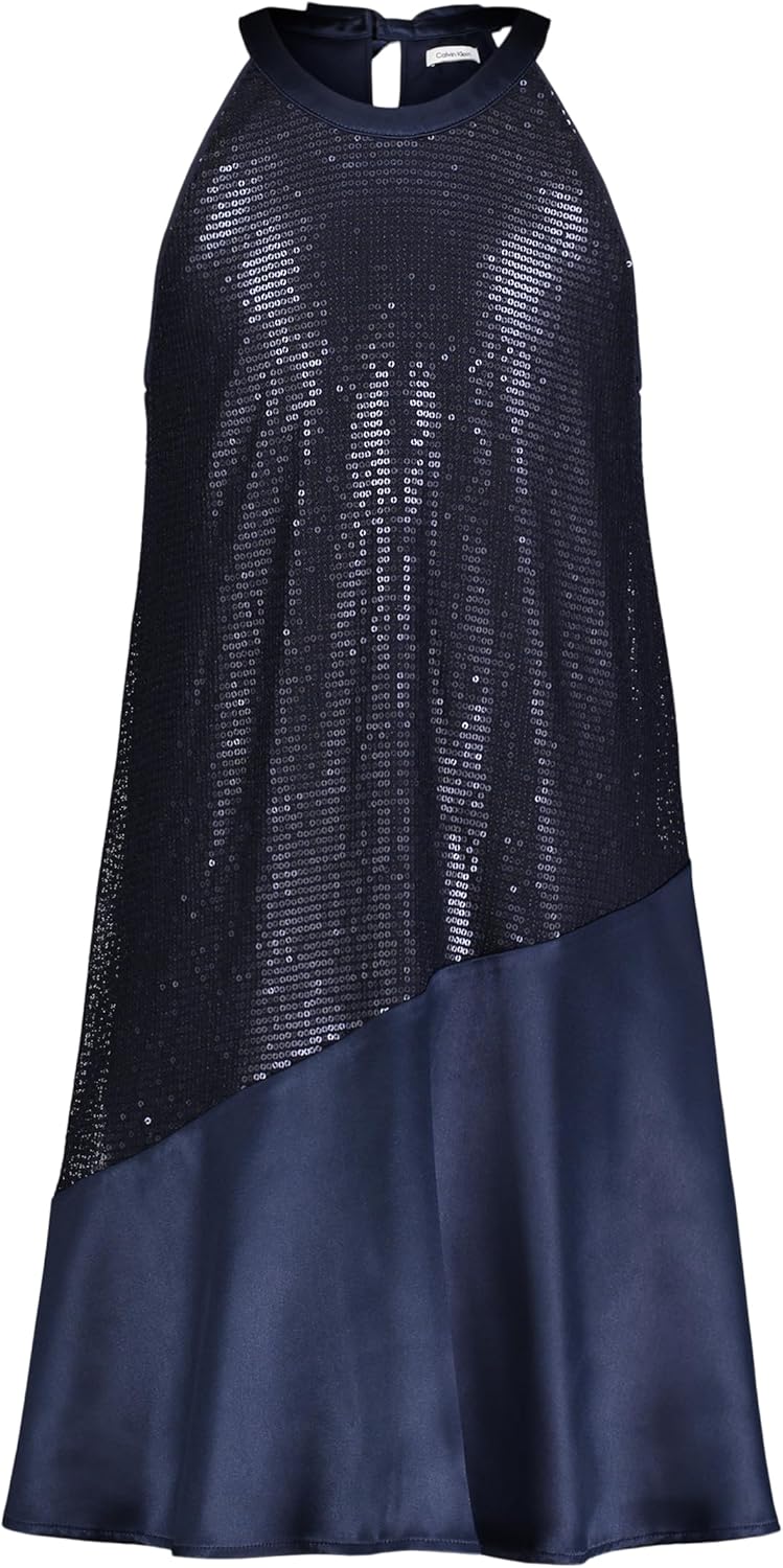 Calvin Klein Girls' Sleeveless Party Dress with Fit and Flare Style