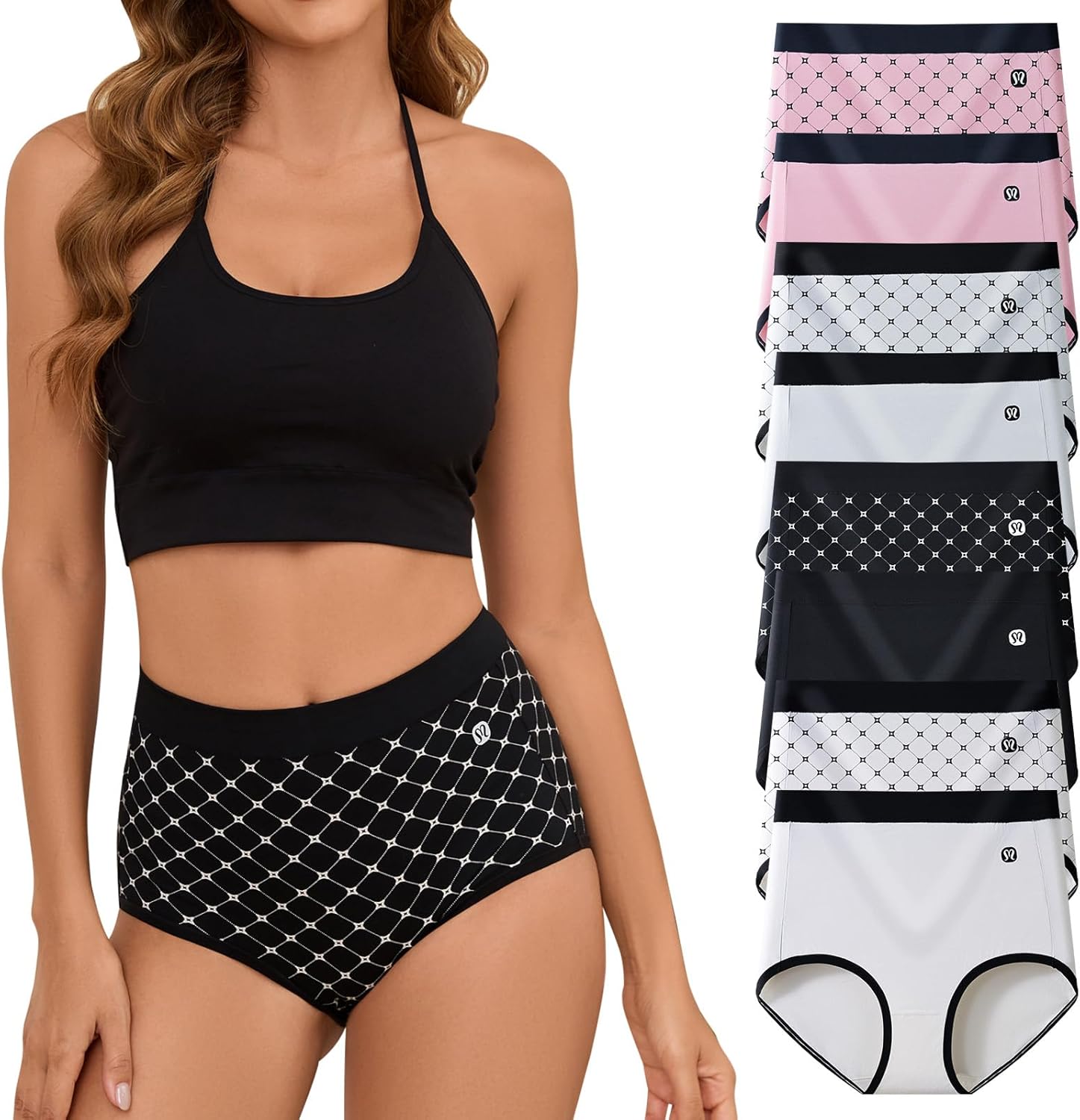 Womens Cotton Tummy Control High Waisted Underwear Multipack