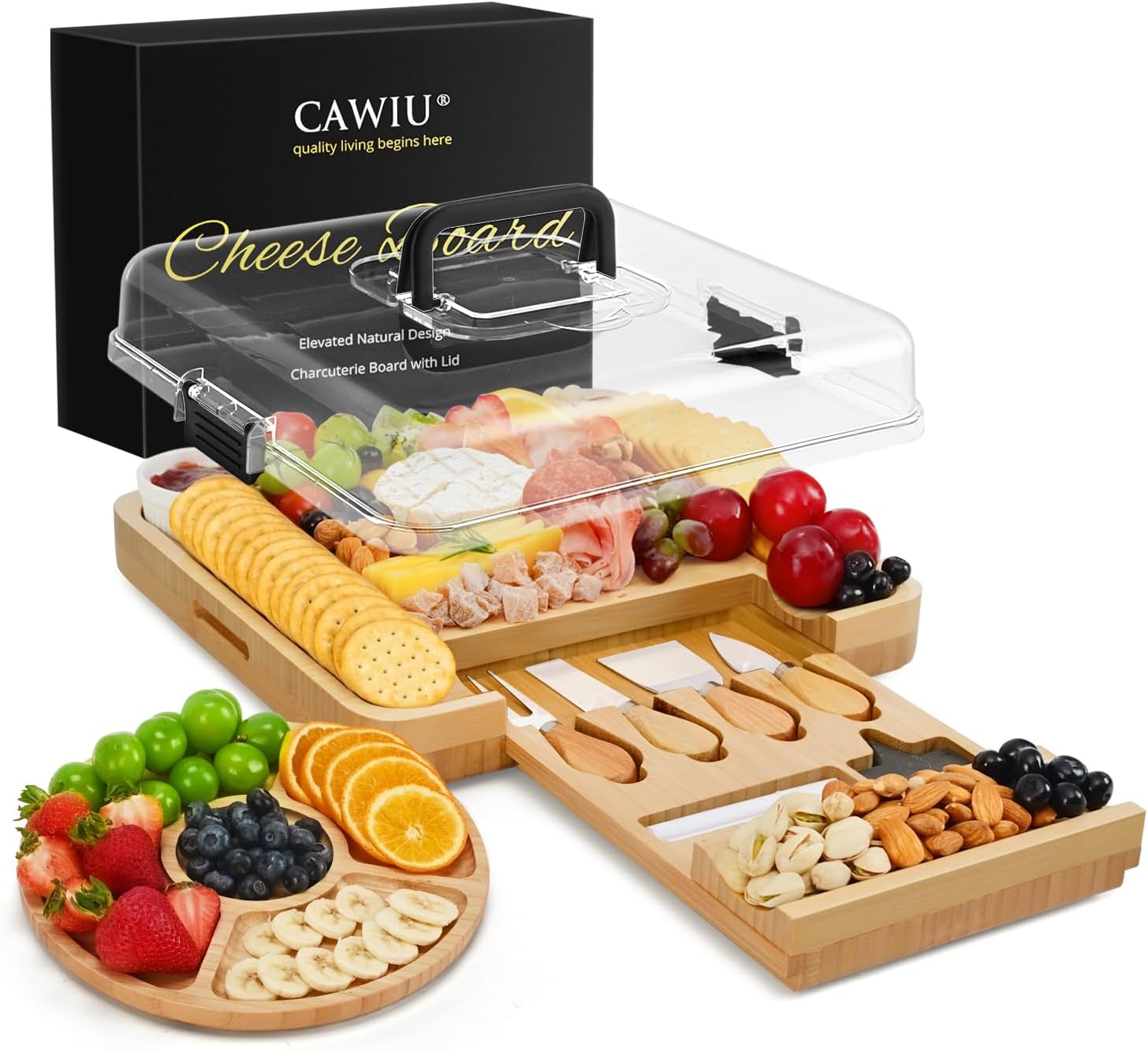 Premium Charcuterie Board with Lid for Elegant Entertaining