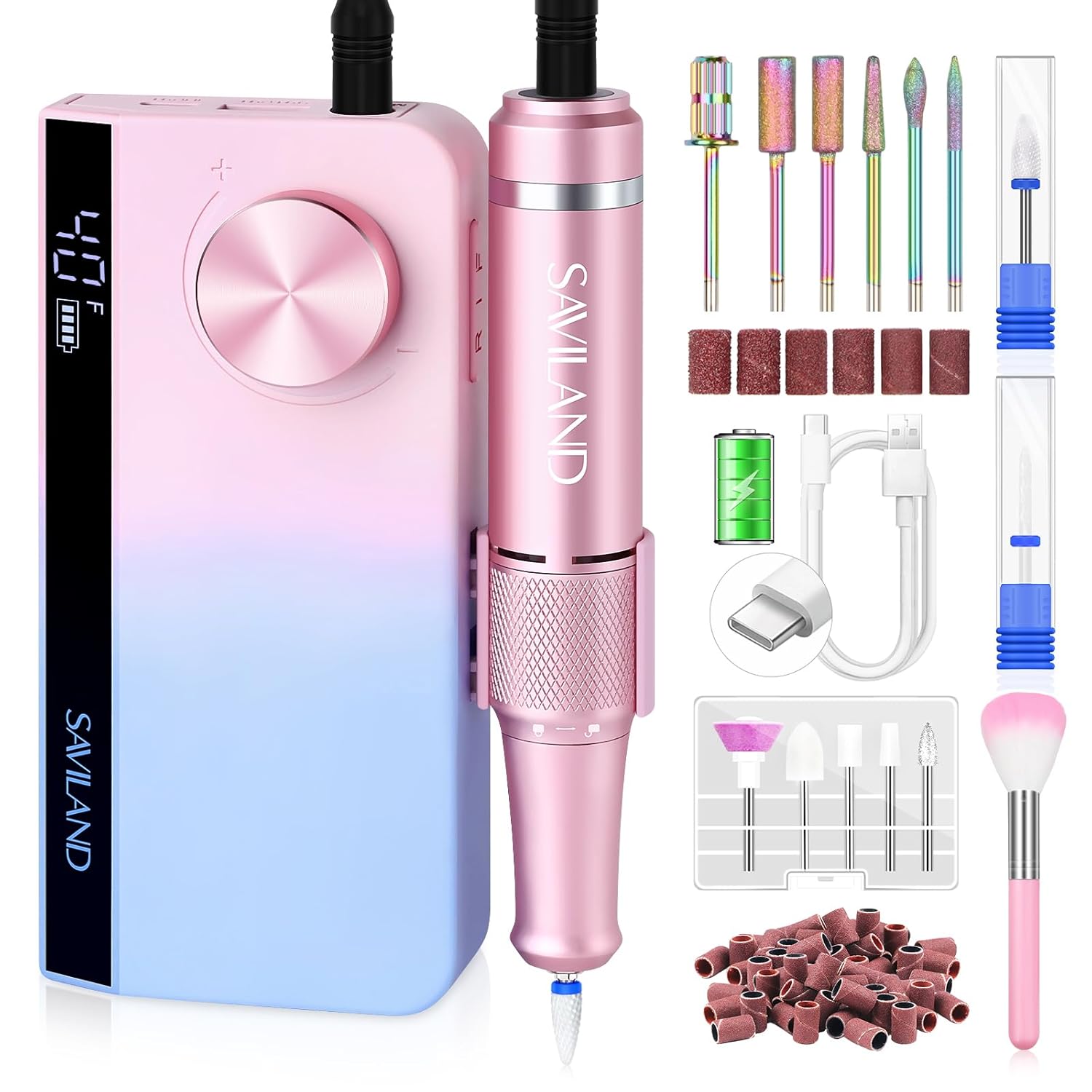 Professional Portable Nail Drill for Acrylic Nails by SAVILAND