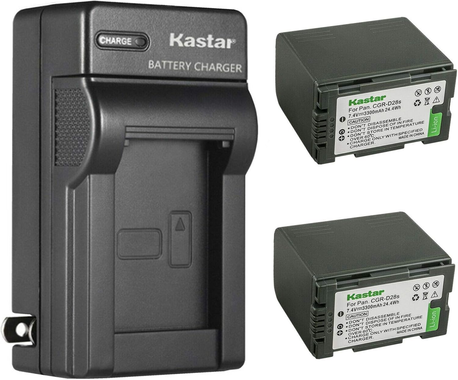 Kastar 2-Pack CGR-D28 Battery and Charger for Panasonic Cameras