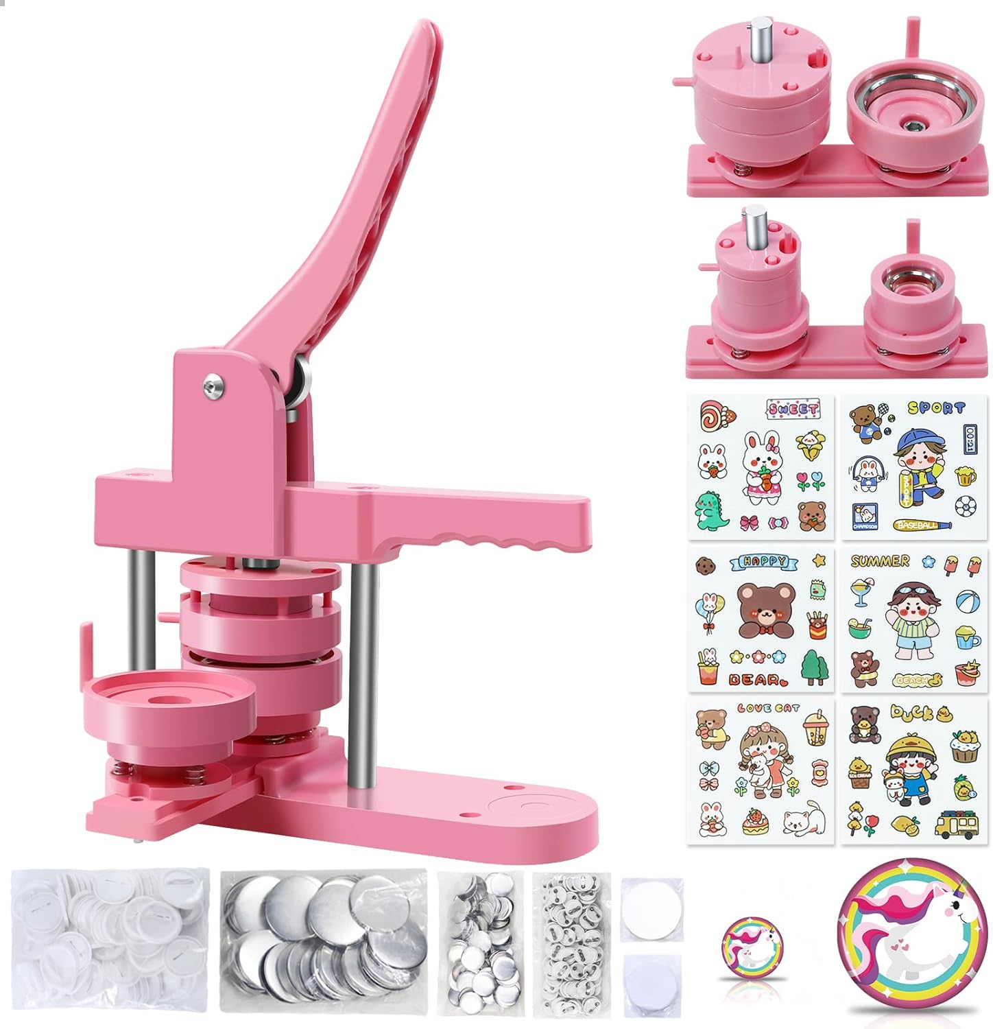 Button Maker Machine for Multiple Sizes - DIY Badge Press Kit