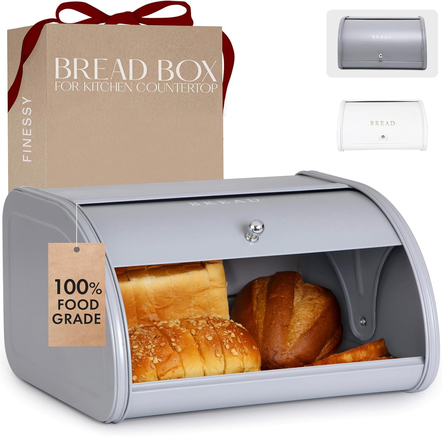 Modern Metal Bread Box for Kitchen Countertop Storage Solution