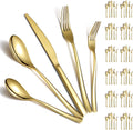 Gold Silverware Set 60pcs Service for 12 - Elegant Titanium Plating