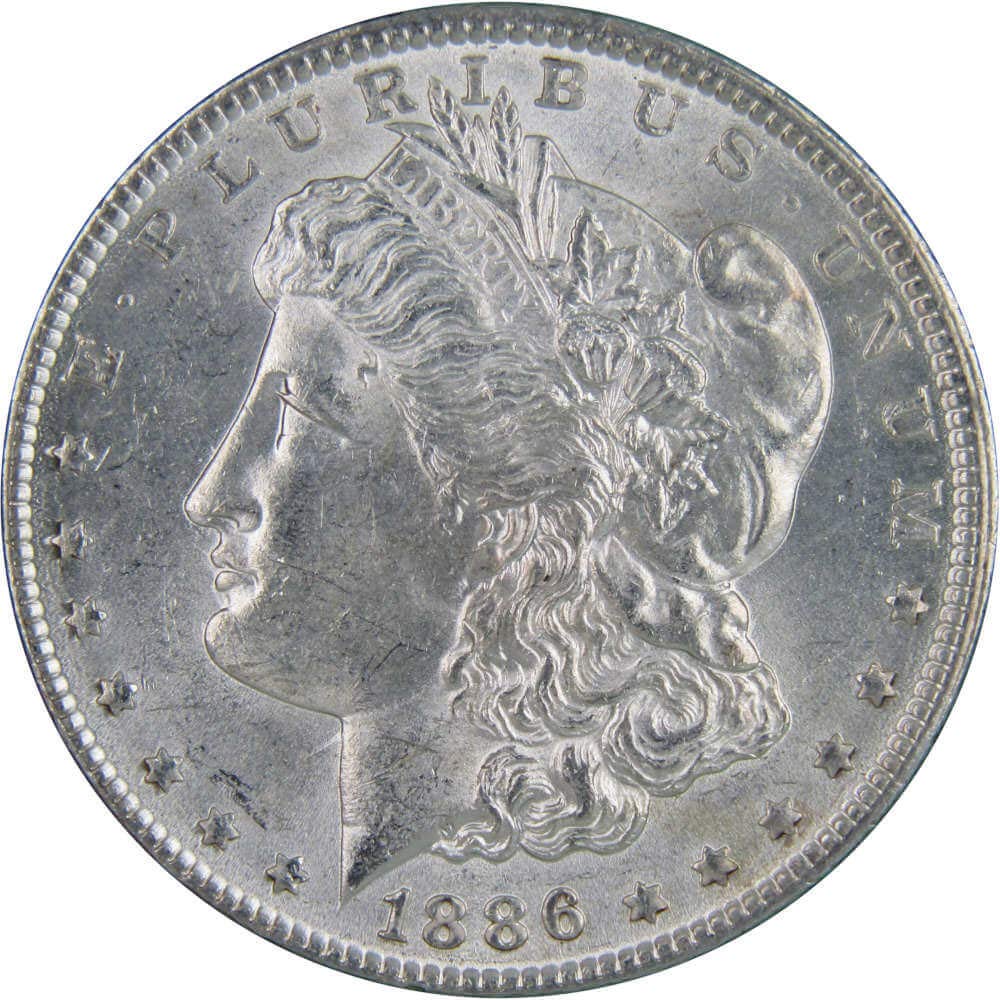 1886 Morgan Dollar AU About Uncirculated 90% Silver Coin Collectible