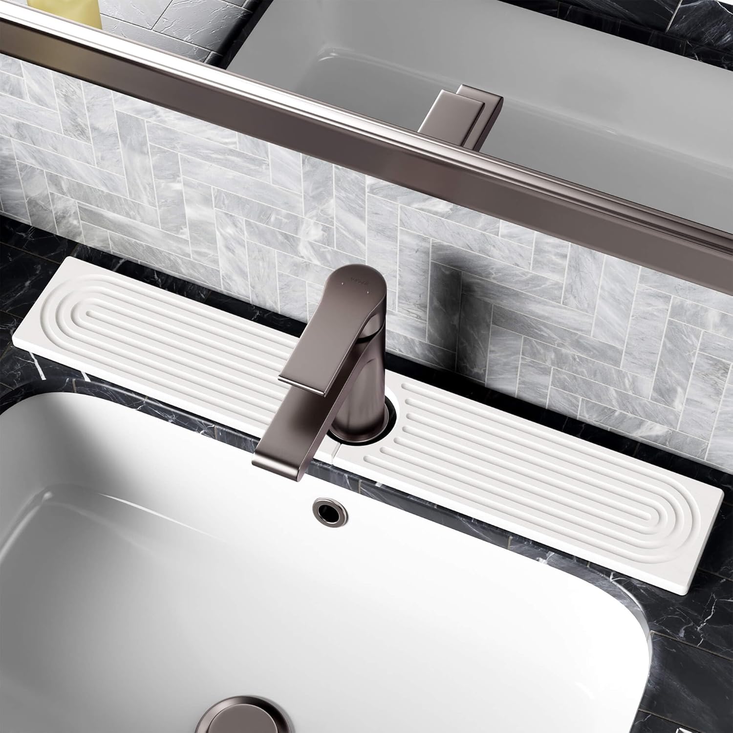 Stone Faucet Mat for Kitchen Sink - Diatomite Drying Tray