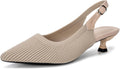 youngshow Womens Adjustable Slingback Heels Pointed Toe Mid-Low Heel