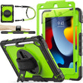 iPad 10.2 in Shockproof Case Green and Black - Rotating Stand