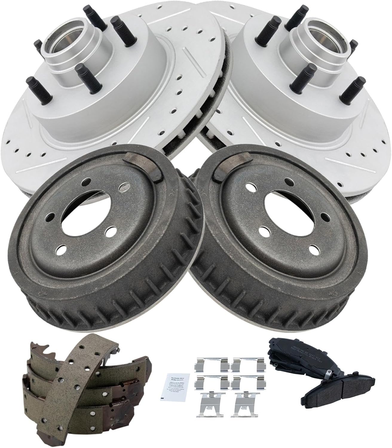 Premium G-Coated Semi-Metallic Brake Pad & Rotor Kit for Ford