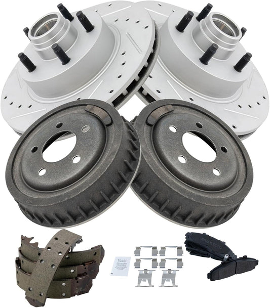 Premium G-Coated Semi-Metallic Brake Pad & Rotor Kit for Ford