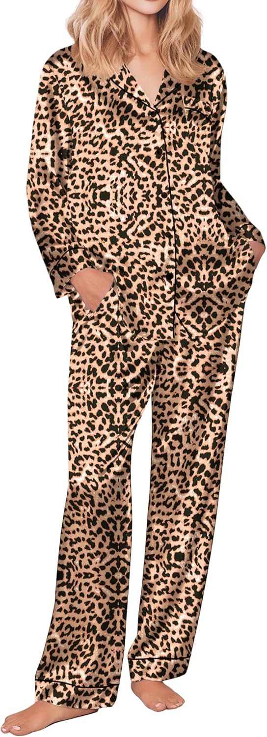 Ekouaer Silk Satin Pajamas Set for Women - Soft and Comfy Sleepwear