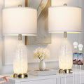 26in Modern Clear Glass Table Lamps Set of 2 - Nightstand Lamps