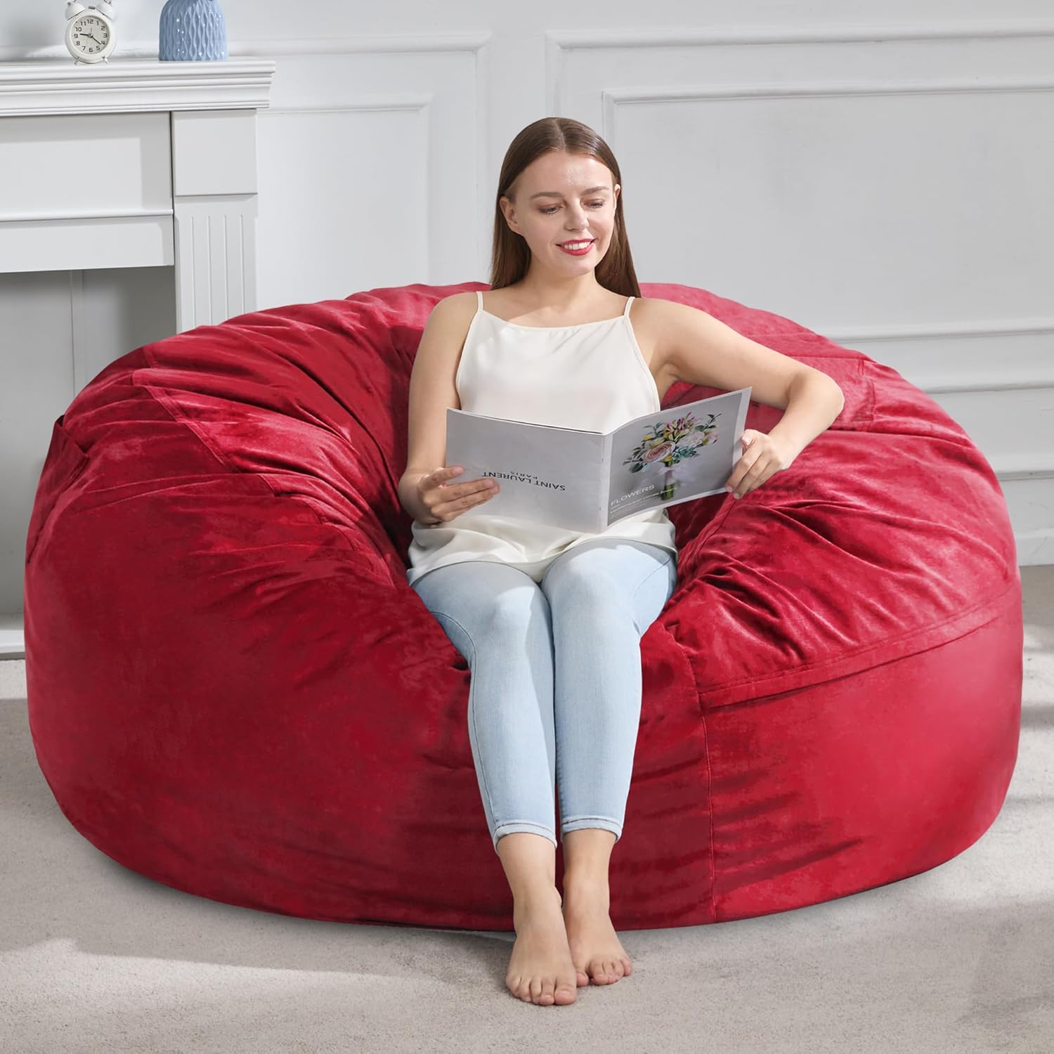 Giant Bean Bag Chair for Adults with Removable Cover and Filler