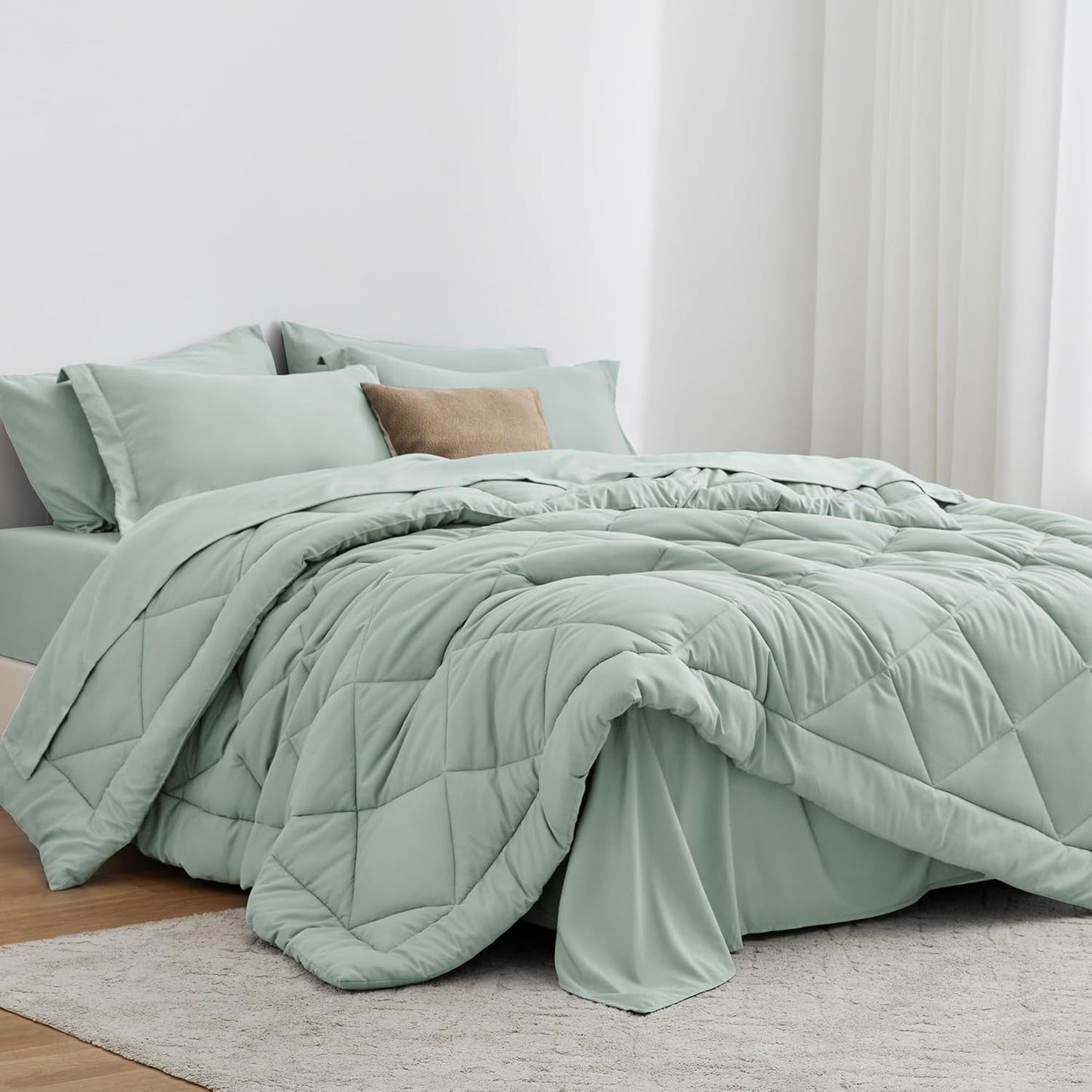 Twin XL Comforter Set Aqua - 5 Piece Bedding Set for All Seasons