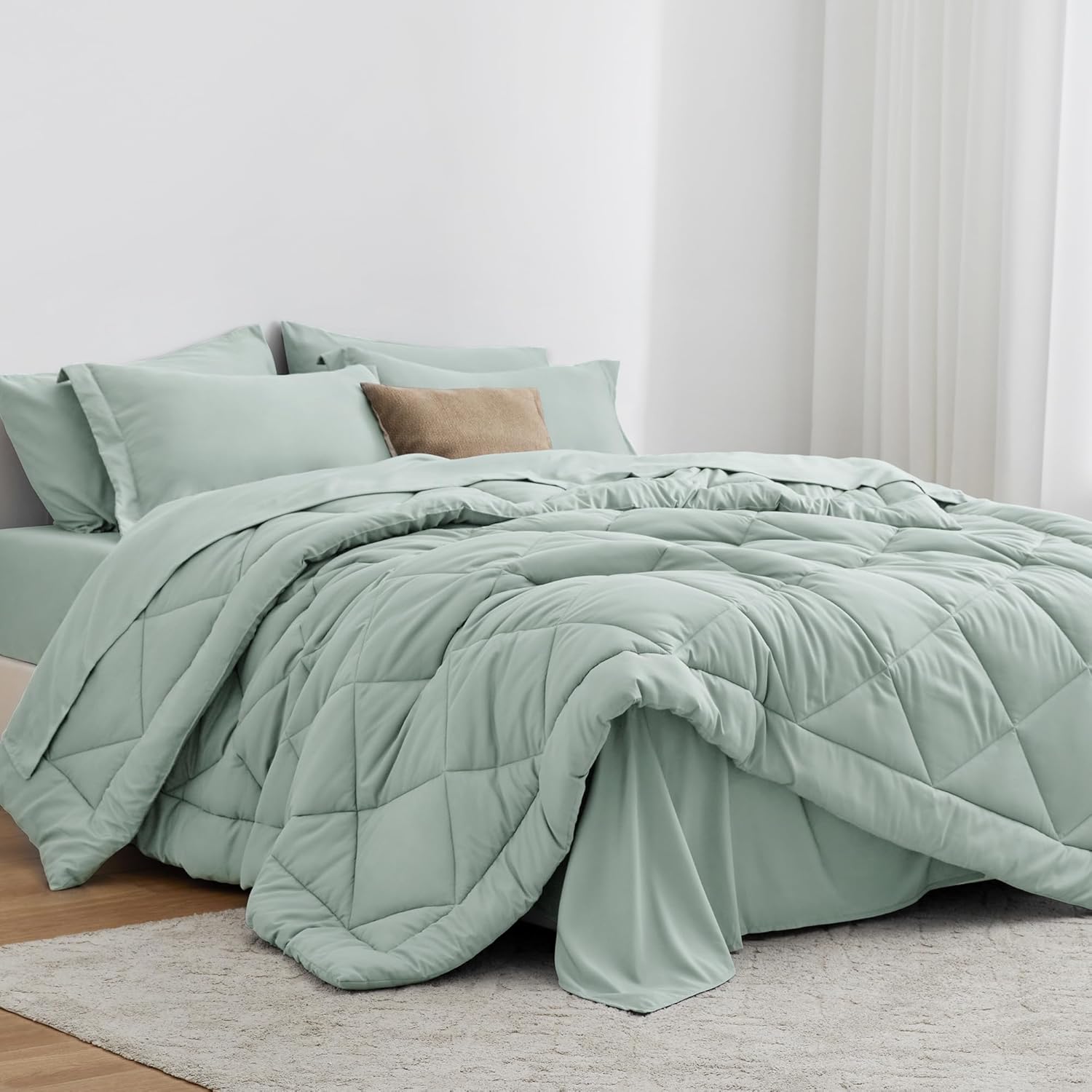 Twin XL Comforter Set Aqua - 5 Piece Bedding Set for All Seasons