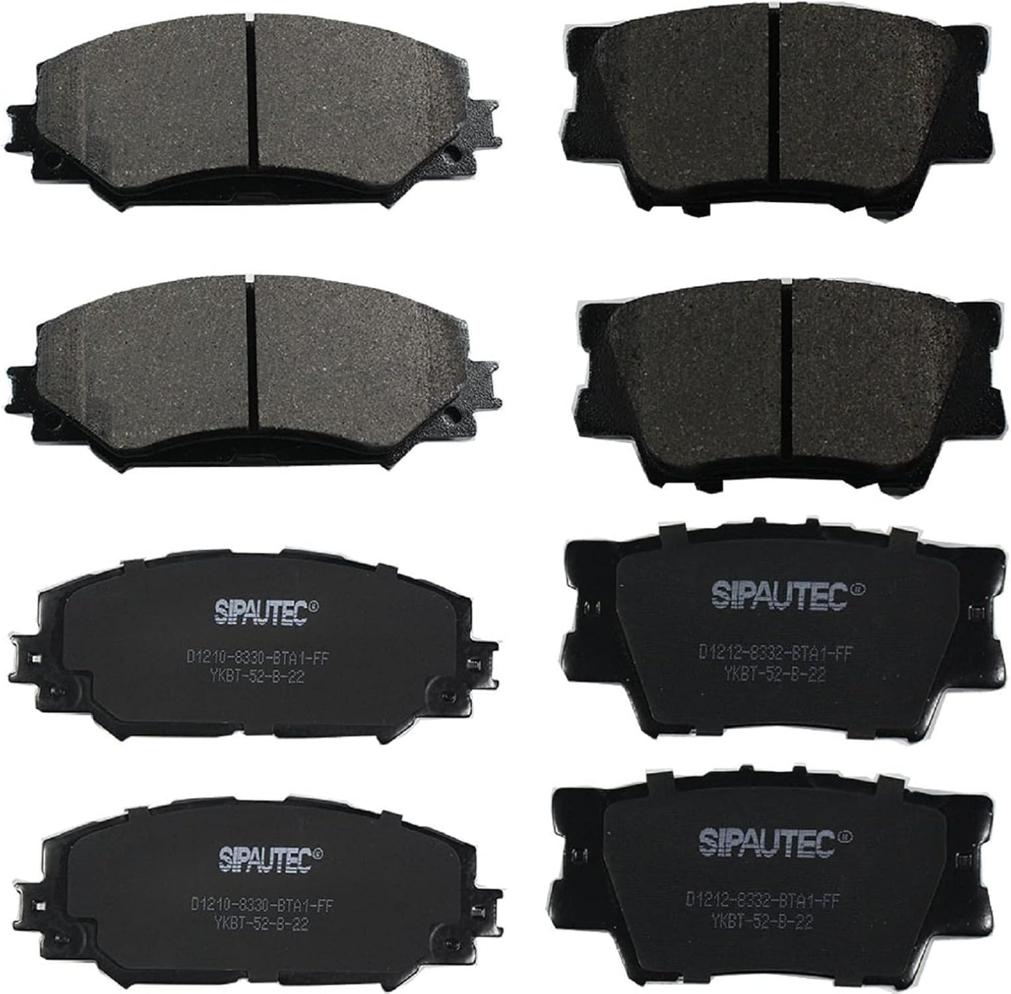 SIPAUTEC Front & Rear Ceramic Disc Brake Pads for Toyota Rav4