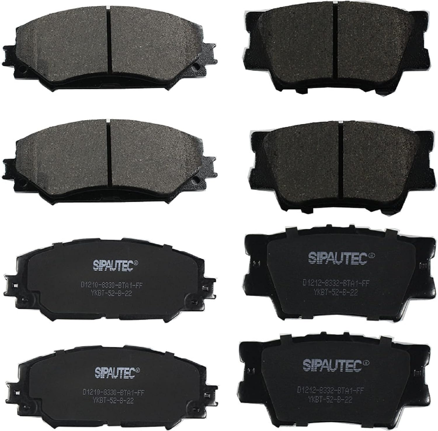 SIPAUTEC Front & Rear Ceramic Disc Brake Pads for Toyota Rav4