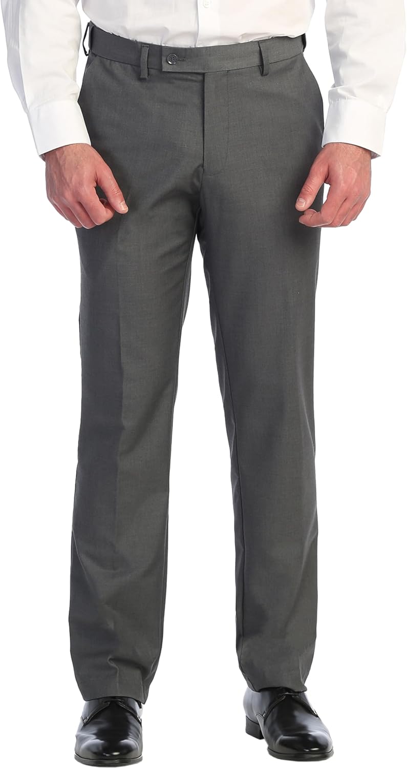 Gioberti Men's Hidden Expandable Waist Dress Pants for Comfort