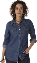 Wrangler Women's Denim Snap Shirt - Western Snap Front Comfort