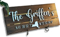 Custom Coordinates Sign with Family Name - Personalized Wooden