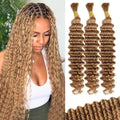 12A #27 Honey Blonde Human Braiding Hair 22in Deep Wave - Boho Braids