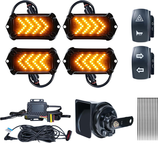 UTV Turn Signal Kit with 110dB Horn for Street Legal Safety