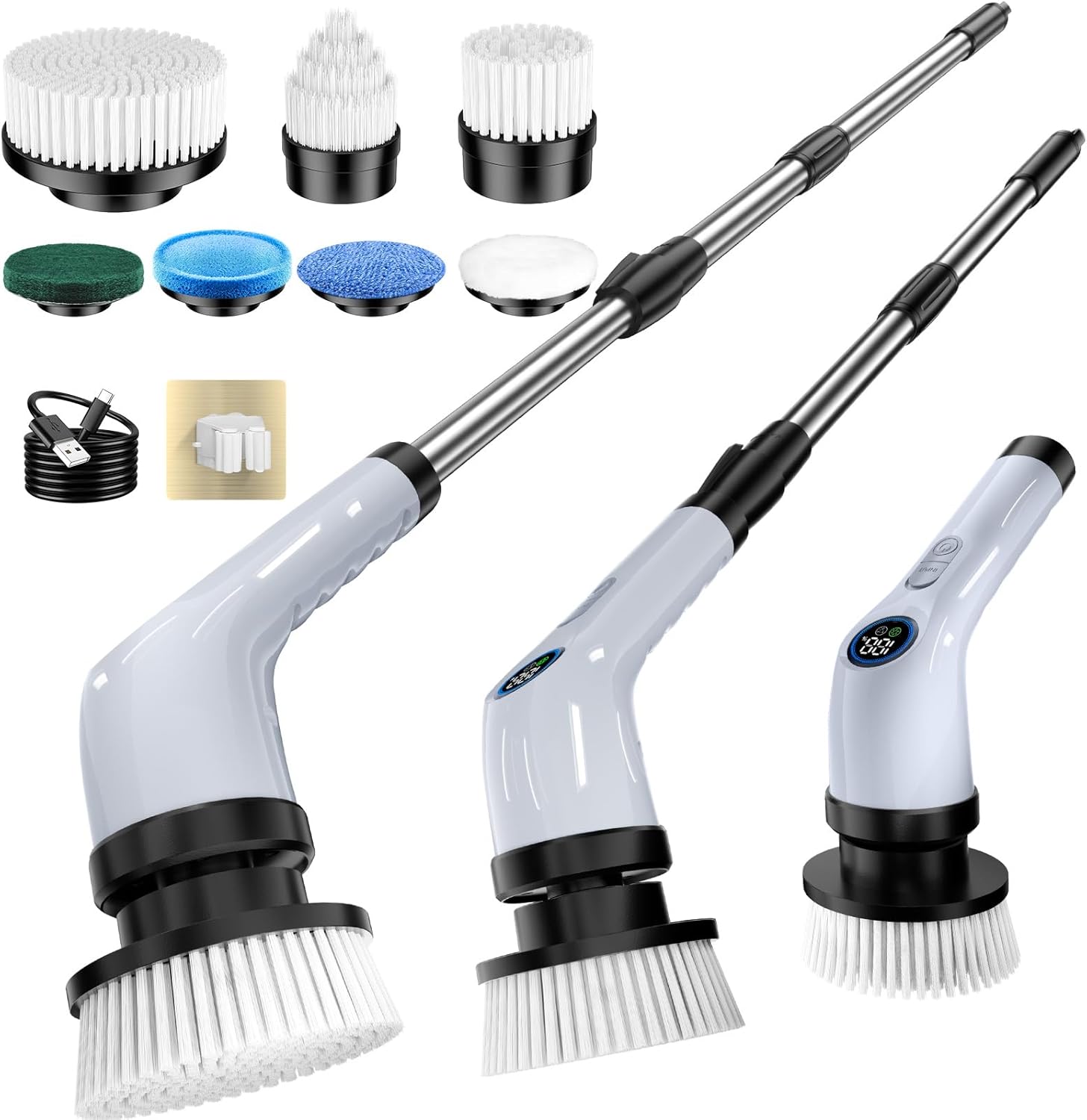 Electric Spin Scrubber with Extra-Long Runtime for Easy Cleaning