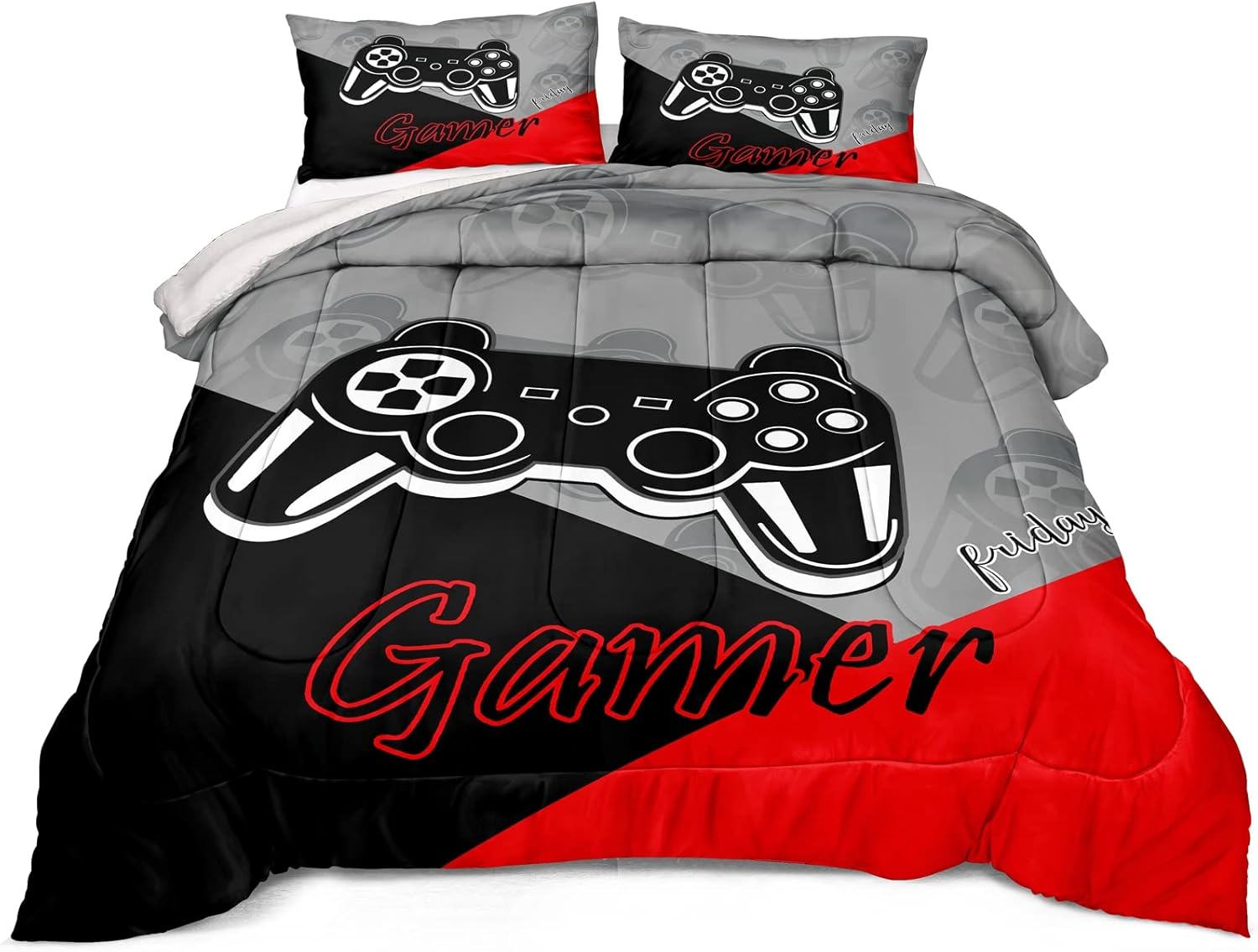 Gaming Bedding for Boys Teen Game Controller Comforter Set