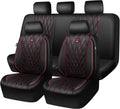 CAR PASS Piping Luxury Leather Seat Covers Full Set - Waterproof