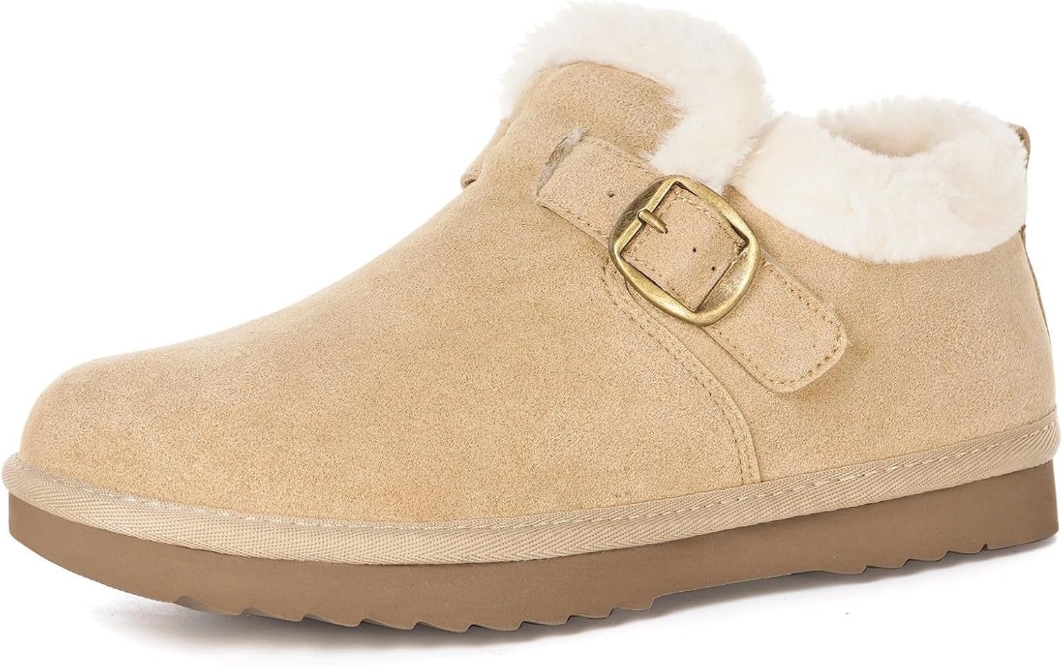 Womens Snow Boots with Genuine Suede and Faux Fur Lining