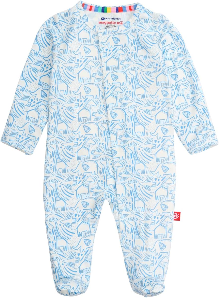 Magnetic Me Boys Modal Baby Footie Pajamas for Easy Dressing