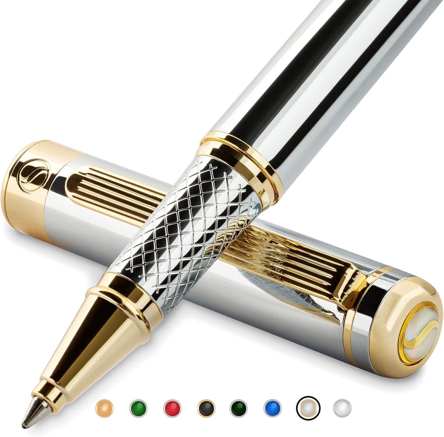 Scriveiner Silver Chrome Rollerball Pen - Luxury Writing Tool