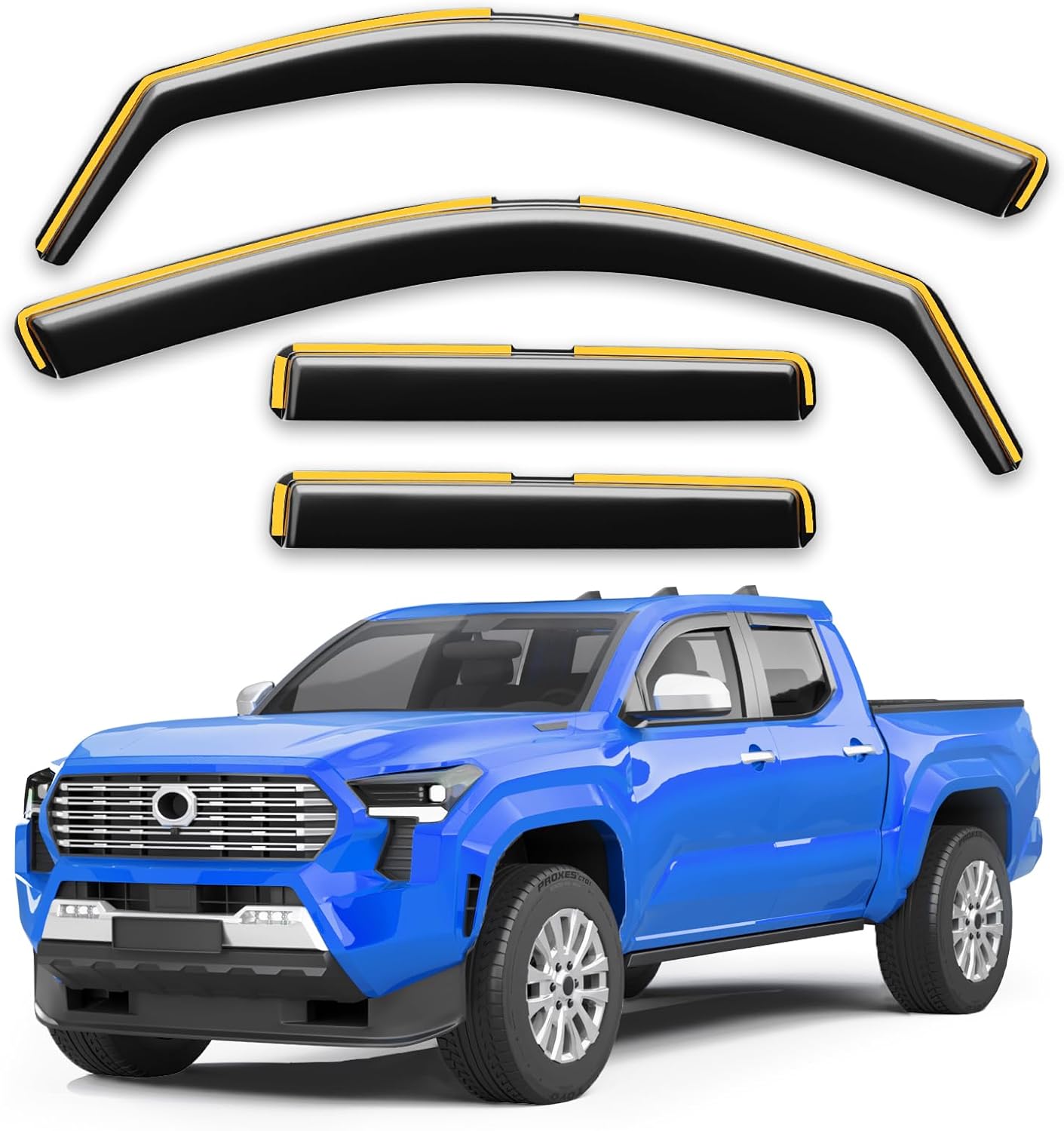 In-Channel Rain Guards for Toyota Tacoma 2024-2025 Double Cab