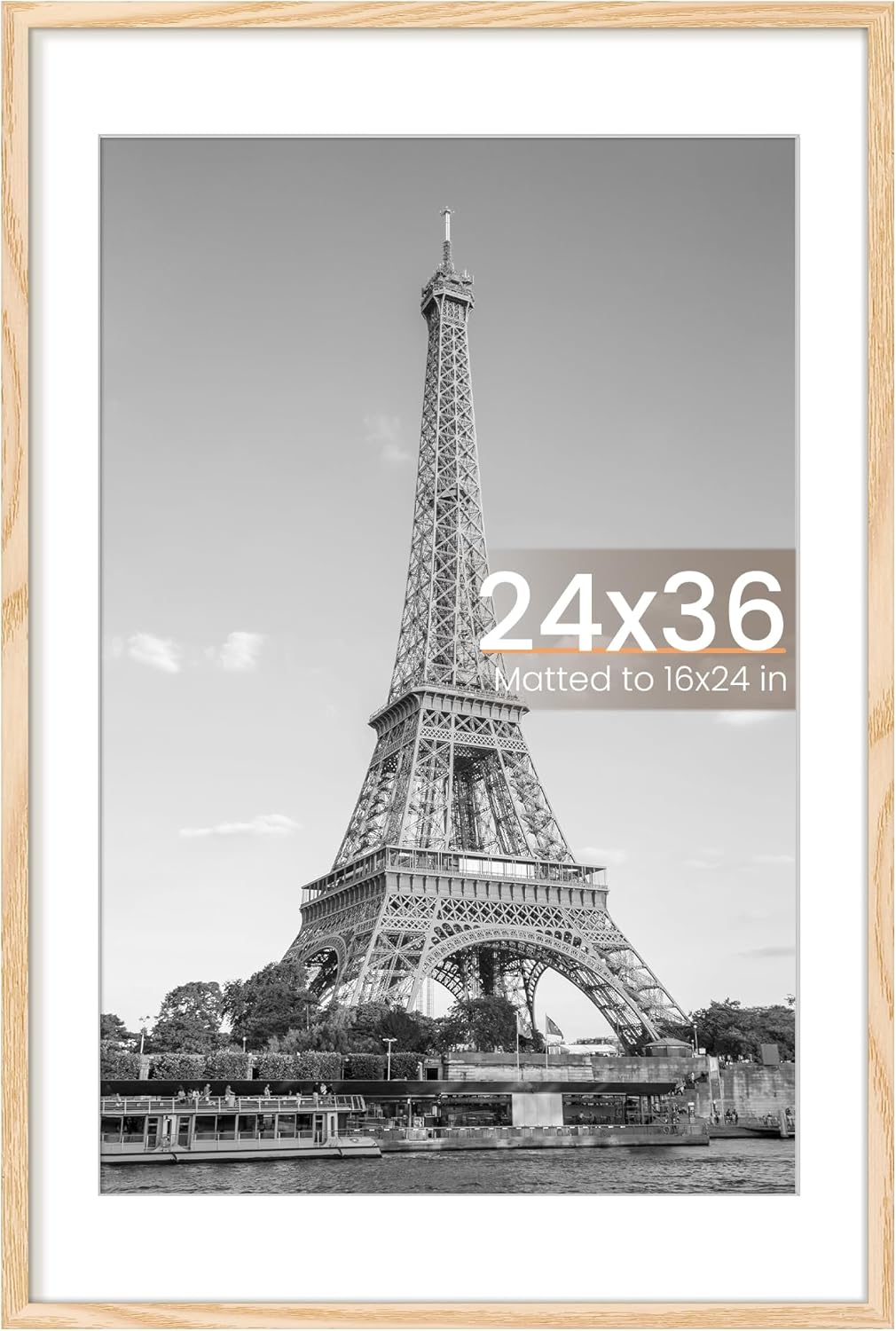 Upsimples 24x36 Poster Frame for Pictures with Mat or Without
