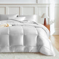 Queen Comforter Set Silver Grey Reversible Satin Microfiber - All